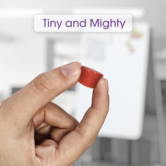 Extra Strong Magnets for Whiteboard, Glassboard and Fridge (Yellow, 8 Pack, Small). N54 Neodymium Rare Earth Heavy Duty Magnets for Home and Office Supplies.