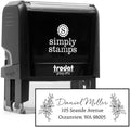 Custom Floral Address Stamp | Choose from 12 Designs | Multiple Ink Color Options | Envelope Return Address Stamp for Couple or Family (Design 9, Extra Large)
