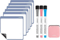 loukin Dry Erase Mini Note 6 Pack, Electrostatic Adsorption Whiteboard Sticker, 4"×4" Reusable notepads for Office, Classroom, Refrigerator, Clings Any Shiny Surface, 3 Color Markers & 1 Eraser