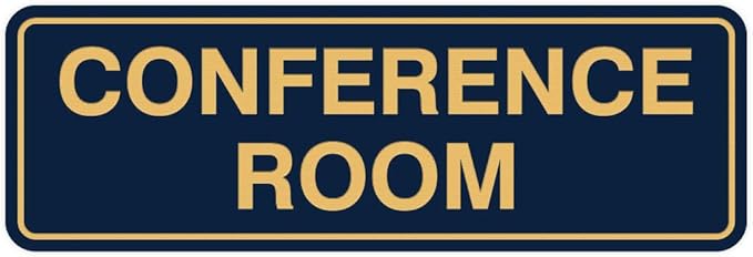 Standard Conference Room Sign - Blue/Gold - Medium 2 Pack