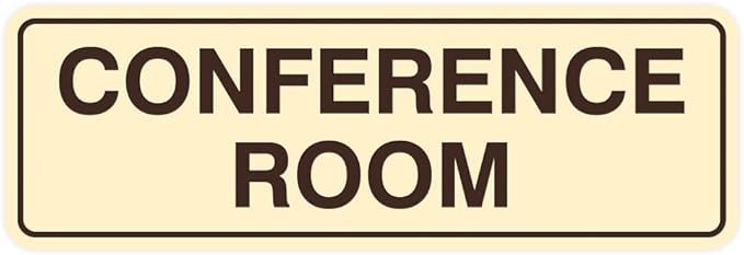 Standard Conference Room Sign - Ivory/Dark Brown - Medium 1 Pack