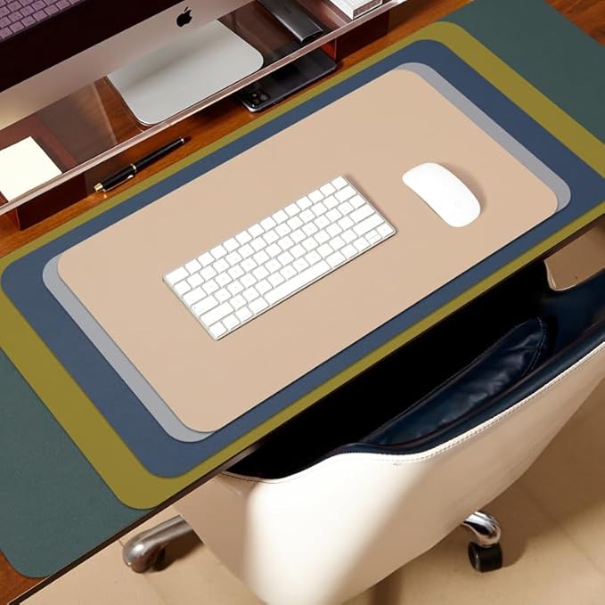 Leather Desk Mat - Non-Slip PU Desk Pad for Office Home - Organization Accessory - Ideal for Large Mouse Pads (Black,31.5"x 15.7")