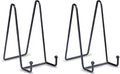 LIONWEI LIONWELI Plate Stands for Display - 6 Inch Metal Easels 2 Pack - Sturdy Tabletop Holders for Decorative Plates, Picture Frames, Books, Tablets, Vinyl Records & More - Black