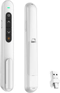 QUI Presentation Clicker for PowerPoint, RF 2.4GHz USB C Wireless Presenter Remote with Volume Control, PowerPoint Clicker Slide Advancer for Mac, Windows, Laptop, Keynote