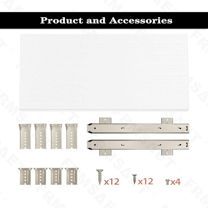 FRMSAET Furniture Accessories Office Product Suits Hardware 20/24/30 inches Keyboard Drawer Tray Wood Holder Under Desk Adjustable Height Platform. (20 inches, White)