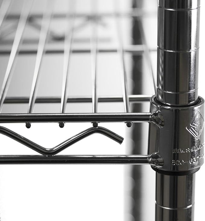 Shelving Inc. 8" d x 48" w Chrome Wire Shelving with 3 Tier Shelves, Weight Capacity 800lbs Per Shelf