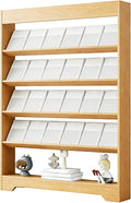 LHIUGE 5-Layer Brochure Display Rack,Freestanding Wooden Magazine Rack,Standing Literature Display Rack Brochure Holder for Home, Office, Retail Display