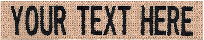 Northern Safari Custom Uniform Name Tapes Solid Colors. Coyote Tan Webbing, 5 Inch Hook Fastener (Uniform Ready Fastener)
