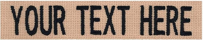 Custom Uniform Name Tapes Solid Colors. Coyote Tan Webbing, 3.5 Inch Hook Fastener (Uniform Ready Fastener)