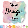 AHEADGOODS Custom Stickers - Personalized Labels with Fancy Frame, 100 Labels (Vinyl, Waterproof, Outdoor Use)