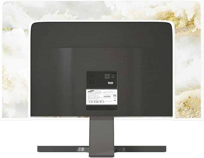 Baocicco White Gold Waterproof TV Display Screen Cover with Abstract Texture Marble Design 50, 51, 52 Inch Television Covers Sleeve Compatible with LCD LED PC Desktop and Home Hanging TV
