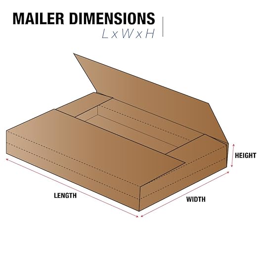 Tape Logic TLM961K Easy-Fold Mailers, 9 5/8" x 6 5/8" x 1 1/4", Kraft (Pack of 50)