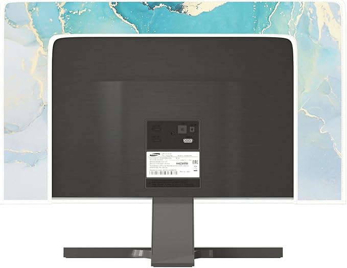 Baocicco Blue Green Marble TV Display Screen Cover 75 Inch Creative Anti-Static Dustproof Monitor Accessories Laptop LCD Cover Modern Screen Television Decoration for LED LCD OLED TVs