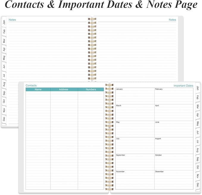 2026 Planner - Planner 2026 from January 2026 to December 2026 with 12 Monthly Tabs, Flexible Cover, Inner Pocket, 8.5" x 11", Blue Watercolor