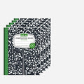 ECONAMA Composition Notebooks Pack of 5 Wide Ruled 200 Pages (100 Sheets) 9.75"x7.5" Black Marble Carbon Neutral Recyclable Paper Eco-Friendly School & Office Supplies For Students and Professionals