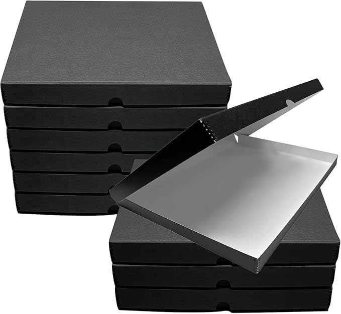 Lineco, Archival Folio Storage Box. Acid-Free, Metal Edge Boxboard, Clamshell Lid. 16 x 20 x 1.75 Inches. Preserves and Organizes, Stores Photos, Documents, Craft, Prints, DIY. Black, Pack of 10