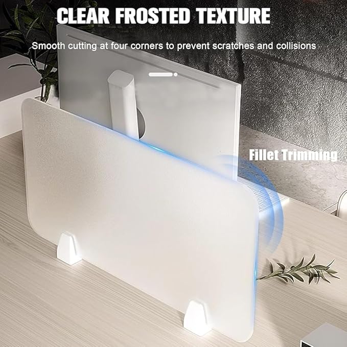 RCJCQSR Acrylic Frosted Privacy Free Standing Screen, Visual Distractions Privacy Panel Portable Desk Divider Guard for Table Top Workstation for Home Office(Size:60x60cm(23.6x23.6))
