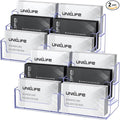 Uniclife 2 Pack Acrylic Business Card Holder for Desk 3 Tiers 6 Slots Clear Business Card Display Stand for Men & Women Desktop Business Card Organizer Card Stand for Office Home, 360 Card Capacity