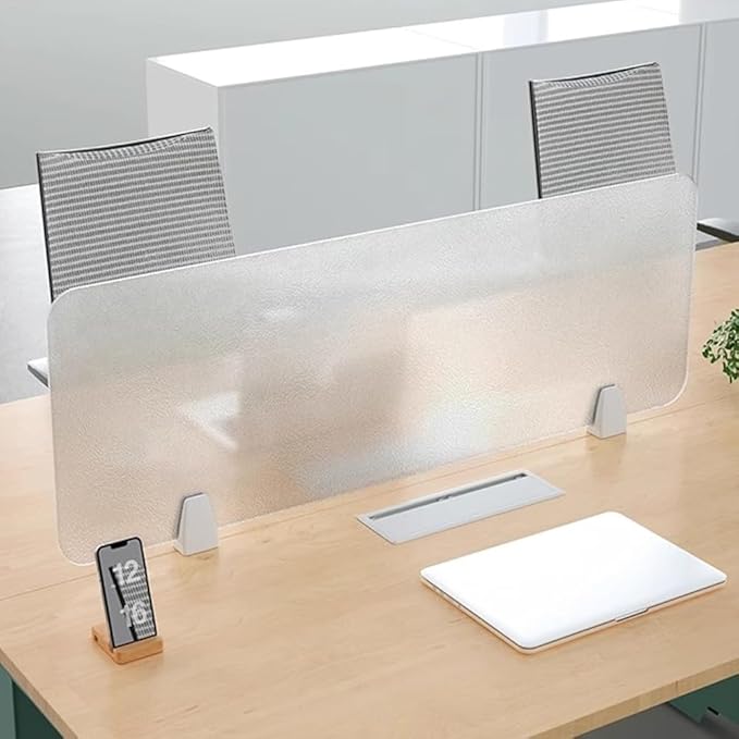 RCJCQSR Acrylic Frosted Privacy Free Standing Screen, Visual Distractions Privacy Panel Portable Desk Divider Guard for Table Top Workstation for Home Office(Size:60x40cm(23.6x15.7))