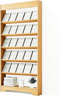 LHIUGE 6-Layer Brochure Display Rack,Freestanding Wooden Magazine Rack,Standing Literature Display Rack Brochure Holder for Home, Office, Retail Display