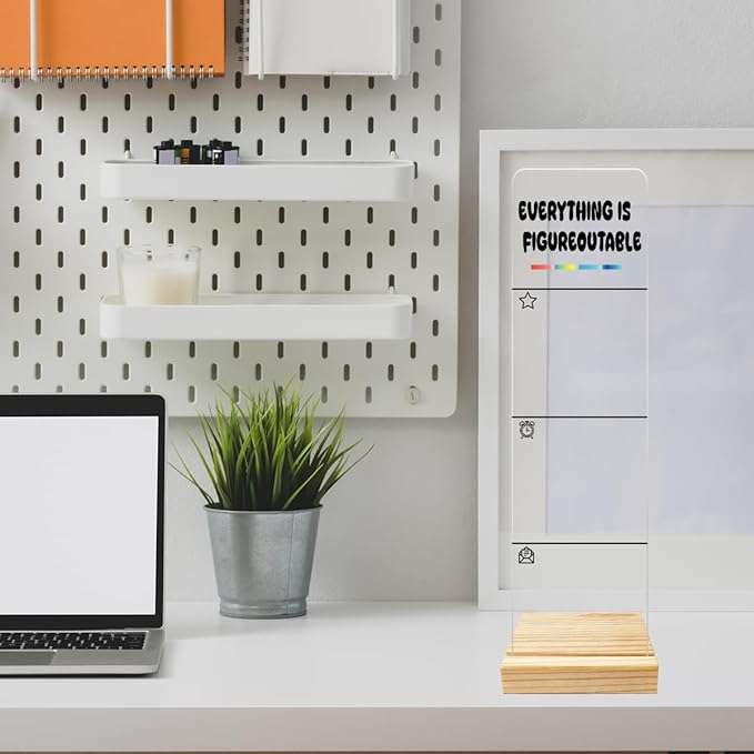 Monitor Memo Board Computer Monitor Memo Board Everything Is Figureoutable Sign Acrylic for Computer Monitors No Screen Damage With Removable Design 12.6x 3.15 x 0.2 inches