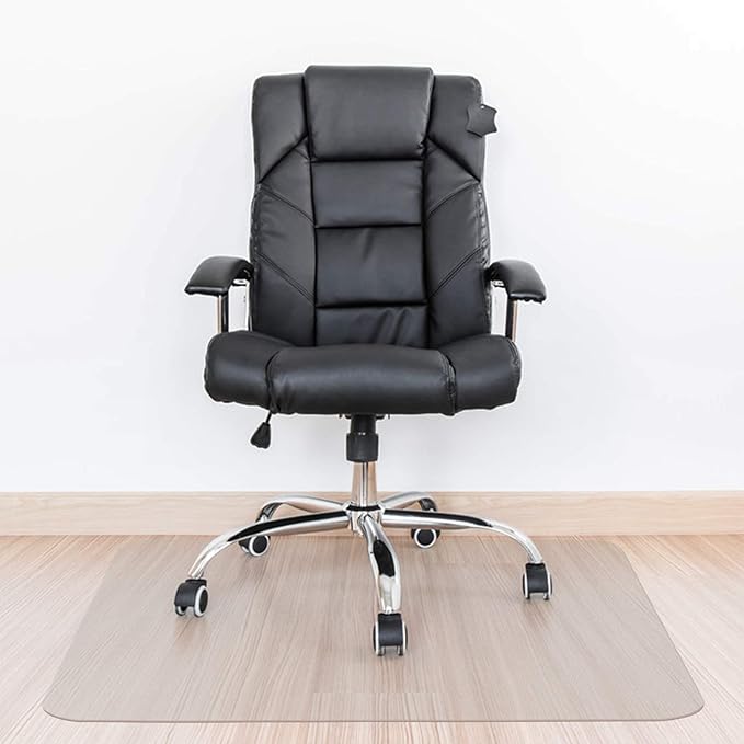 Kuyal Clear Chair Mat, Hard Floor Use, 48" x 36" Transparent Office Home Floor Protector mat Chairmats (48" x 36" Rectangle)