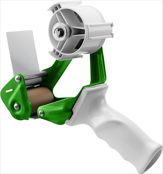 TAPEWELL Heavy Duty Metal Frame 2 Inch Wide Packing Tape Dispenser Gun with Special Ergonomic Handle, 3" Core, Premium Tempered Steel Blade