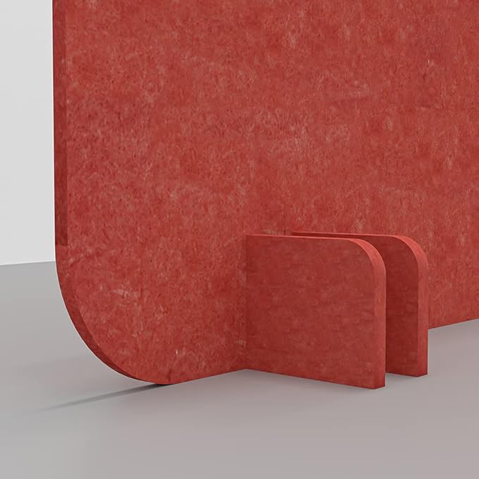Escape 12" Freestanding Desk Divider | Eco-Friendly Acoustic Privacy Screen | Noise Reducing Desk Partition | 35" Wide | Orange
