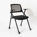 VACYOVKE 12 Pack Executive Office Chairs with Caster Adjustable Armrest Ergonomic Mid-Back Breathable Mesh Foldable Conference Reception Chair Set for Home School Waiting Room