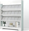 LHIUGE 4-Layer Brochure Display Rack,Freestanding Wooden Magazine Rack,Standing Literature Display Rack Brochure Holder for Home, Office, Retail Display