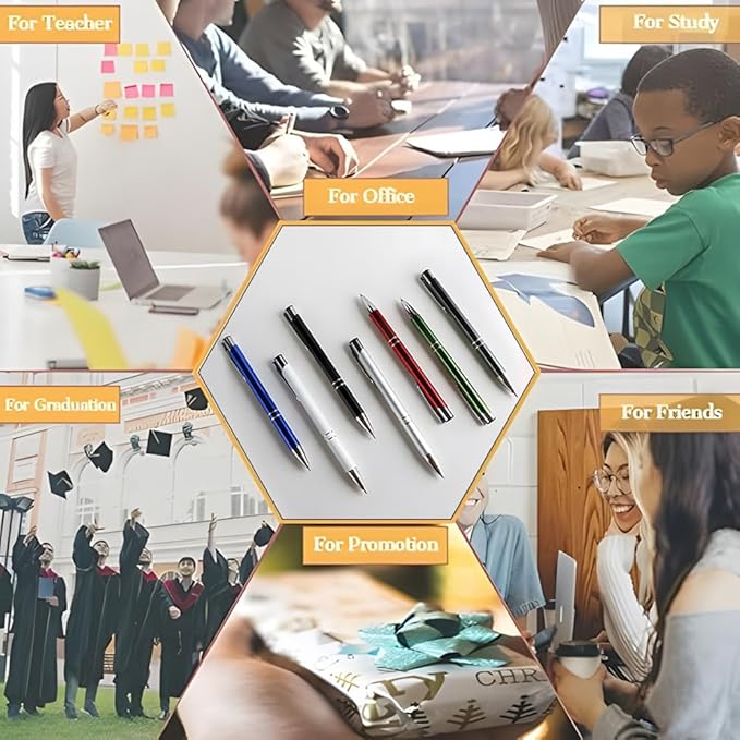 Yucold Customized ballpoint pens in bulk, personalized ballpoint pens with free engraving, for use in companies, enterprises, graduation anniversaries (Multicolor,39)