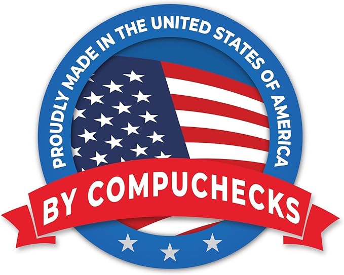 Compuchecks Top Blank Check Paper - 250 Pack, Quick-Books & Laser Printer Compatible - Security Business Checks with Voucher - 8.5" x 11" Green Marble