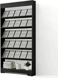LHIUGE 6-Layer Brochure Display Rack,Freestanding Wooden Magazine Rack,Standing Literature Display Rack Brochure Holder for Home, Office, Retail Display