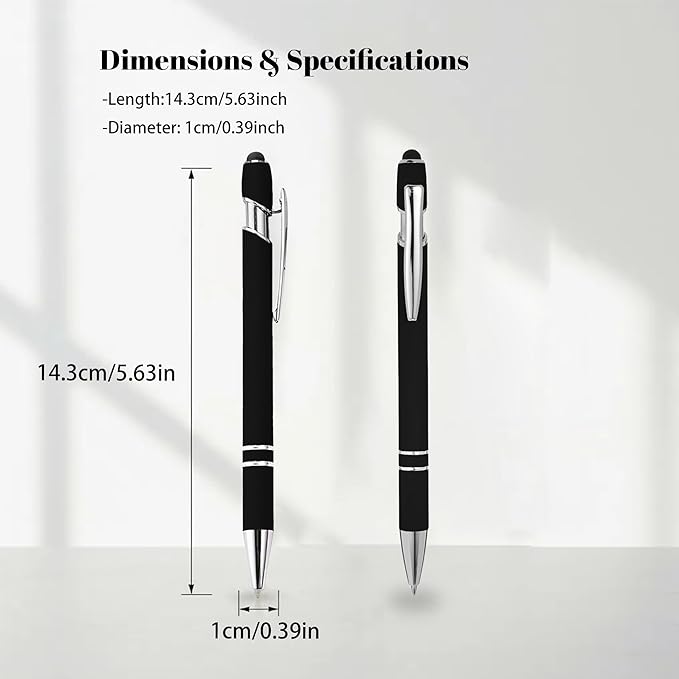 CRME Custom Pens Personalized Pen with Name Logo Engraved Metallic Customized Pen Light Pink Barrel Black Ink Click Pens Stylus Pens for Touch Screens Ideal for School Teachers Team Events