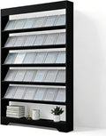 LHIUGE 6-Layer Brochure Display Rack,Freestanding Wooden Magazine Rack,Standing Literature Display Rack Brochure Holder for Home, Office, Retail Display