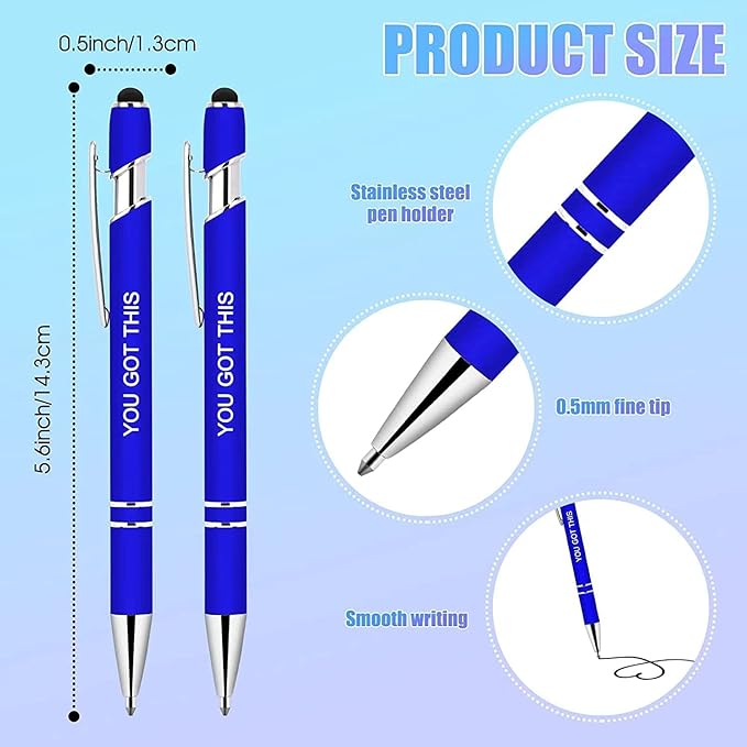 Greengines 10 Pcs Inspirational Pens Bulk, Motivational Ballpoint Pen with Stylus Tip Funny Ink Pens in Bulk Inspirational Gifts for Women Coworkers Office Supplies Black Ink…