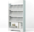 LHIUGE 4-Layer Brochure Display Rack,Freestanding Wooden Magazine Rack,Standing Literature Display Rack Brochure Holder for Home, Office, Retail Display