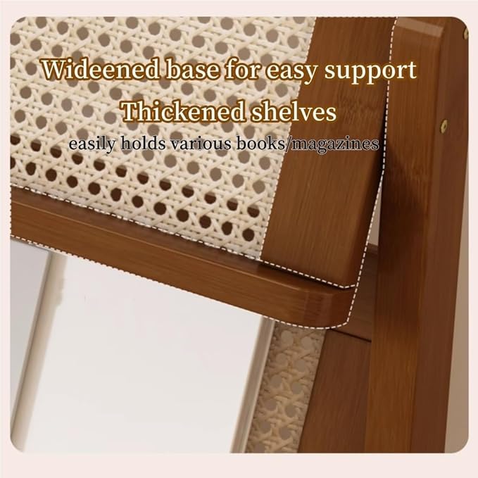 3-Tier Magazine Rack, Floor-Standing Magazine Holder, Bamboo Newspaper Stand, Brochure Display Stand, Book Shelf for Office, Study, Home, Furnishing(100cm-39.4in)