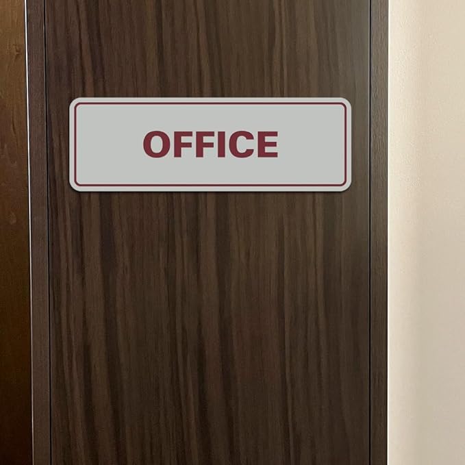 Signs ByLITA Standard Office Sign - Professional Business Signage - Easy to Install (Dark Brown) - Large 5 Pack