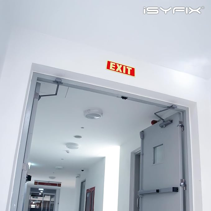 iSYFIX Exit Glow in the Dark Sign – 12 Pack 12x4 Inch – 40 mil Thick Polystyrene Plastic Sign, Laminated UV, Scratch & Fade Resistance, Waterproof, Indoor & Outdoor