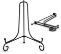TR-LIFE Plate Stands for Display - 10 Inch Plate Holder Display Stand + Metal Easel Stand for Picture Frame, Decorative Plates, Book, Photo, Collectibles (2 Pack)