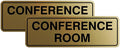 Standard Conference Room Sign - Brushed Gold - Large 2 Pack