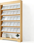 LHIUGE 6-Layer Brochure Display Rack,Freestanding Wooden Magazine Rack,Standing Literature Display Rack Brochure Holder for Home, Office, Retail Display
