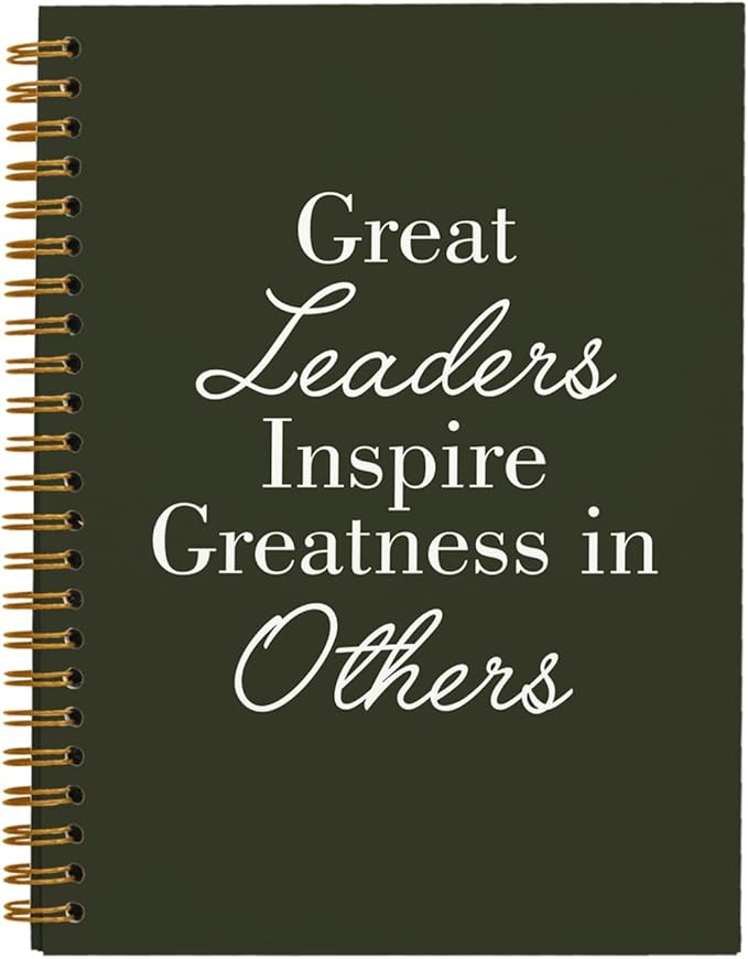 OXW Leadership Gifts Notebook Journal, Leader Gifts for Women Men, Meeting Notebook for Work, Thank You Gifts for Leader Boss Mentor Supervisor, Olive Green Spiral Notebook 5.5 x 8.3