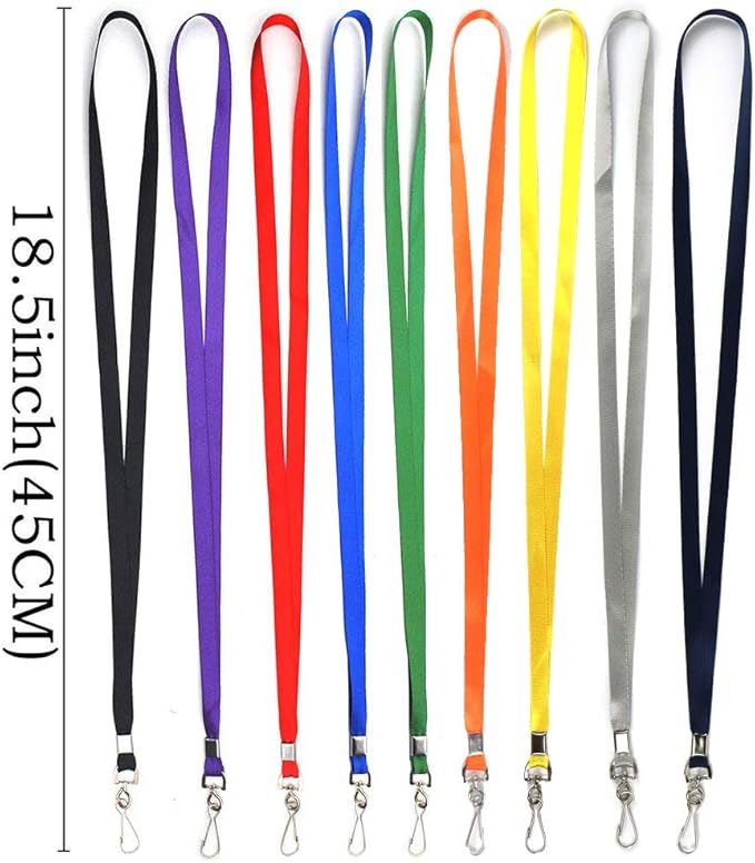 Beebel Yellow Lanyards 100 Pcs Lanyard for Id Badges Flat Lanyard with Badge Clip with J-Hook (Yellow)