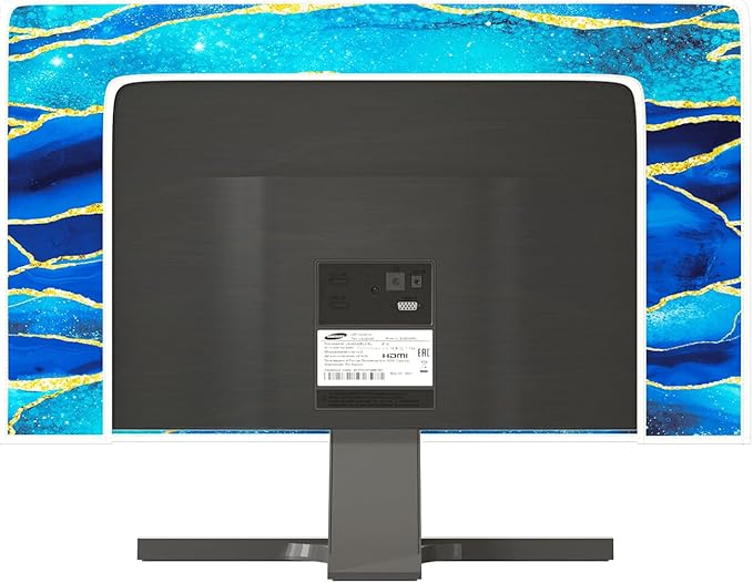 Baocicco Royal Blue Marble Waterproof TV Cover 40, 41, 42, 43 Inch Creative Design Monitor Accessories Laptop TV LCD Screen Television Decoration for Tablet LED LCD OLED TVs Decorations