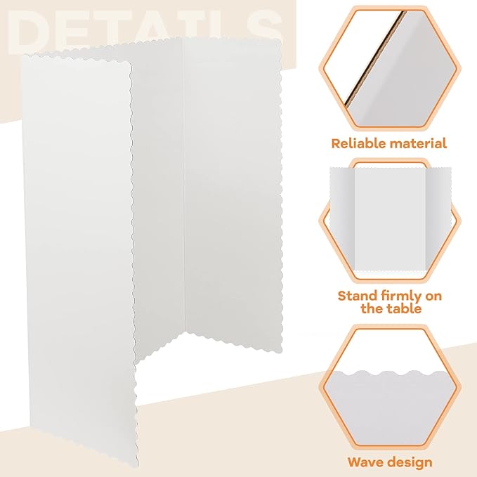 Ctosree 18 Pcs 48 * 36inch Tri Fold Poster Board Bulk, Science Fair Project Display Paperboard, Single Wall, Lightweight Presentation Board (White)