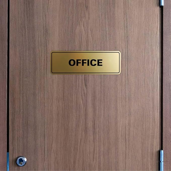 Signs ByLITA Standard Office Sign - Professional Business Signage - Easy to Install (Black/Silver) - Small 2 Pack