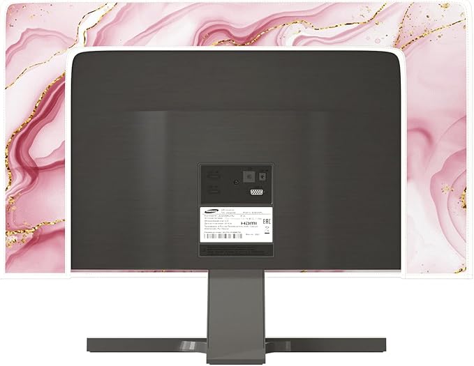 Baocicco Gold Pink Marble Waterproof TV Display Screen Cover 65 Inch TV Accessories Laptop TVs LCD Screen Decoration for Tablet Anti-Static Dustproof Protective for Home Office