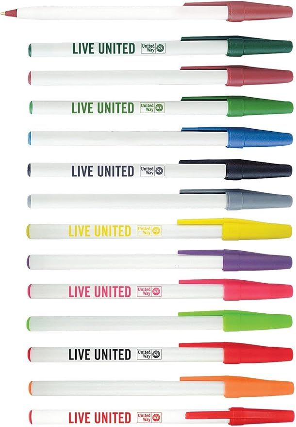 Personalized Stick Pens With your Custom Logo or Text-500 Pack Bulk-for Businesses, Parties, and Events, Custom Printed Slim Ballpoint Pens with Cap, Light Green, Black Ink